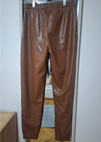 Kahverengi Deri Kadın Pantolon - Görsel 2