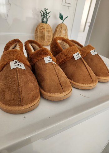 Kadın Siyah-Kahve Kürklü Sıcak Ev Terliği - Görsel 6