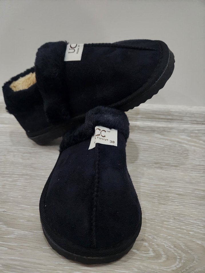 Kadın Siyah-Kahve Kürklü Sıcak Ev Terliği - Görsel 2