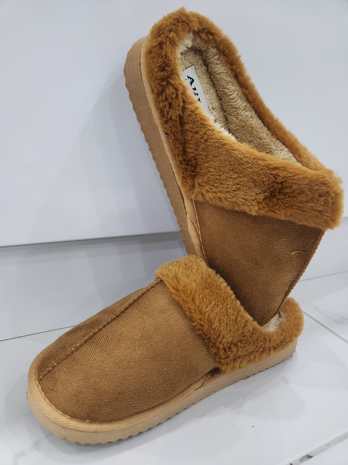 KAHVERENGİ PELUŞ EV PANDİFİ. KIŞLIK - Görsel 2