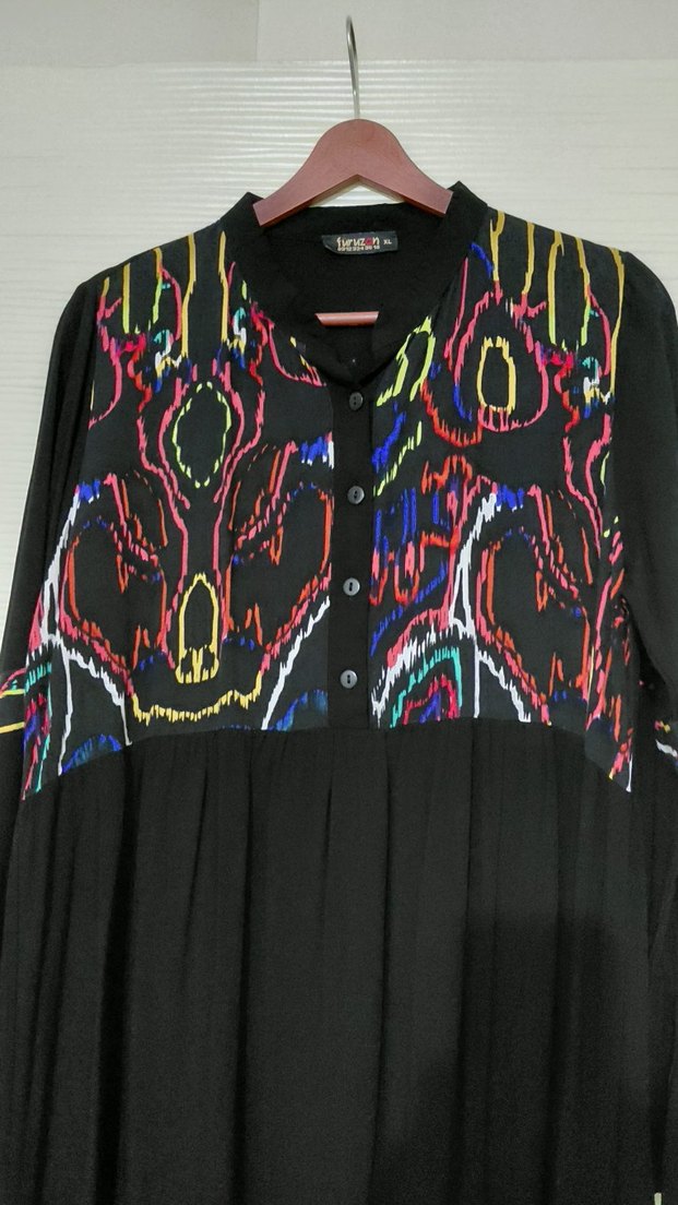 Çok Renkli Uzun Elbise - Görsel 2