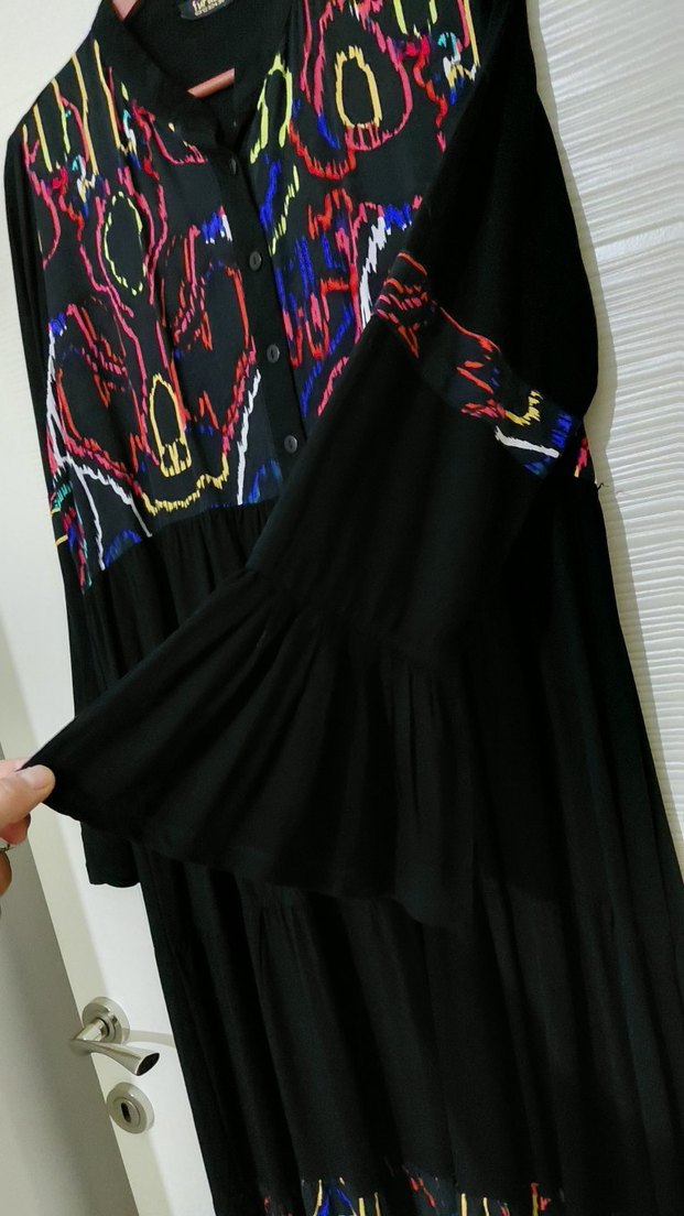 Çok Renkli Uzun Elbise - Görsel 3