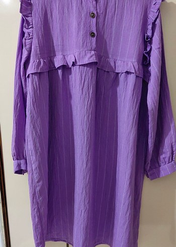 Kadın Lila Tunik Fırfırlı - Görsel 3