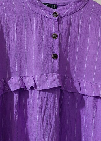 Kadın Lila Tunik Fırfırlı - Görsel 2