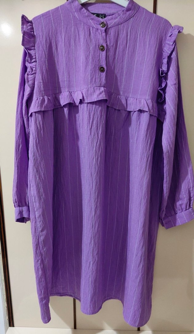 Kadın Lila Tunik Fırfırlı - Görsel 3