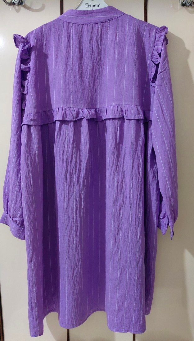 Kadın Lila Tunik Fırfırlı - Görsel 4