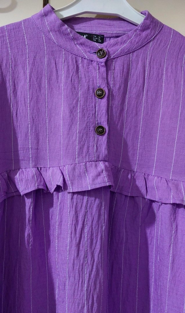 Kadın Lila Tunik Fırfırlı - Görsel 2