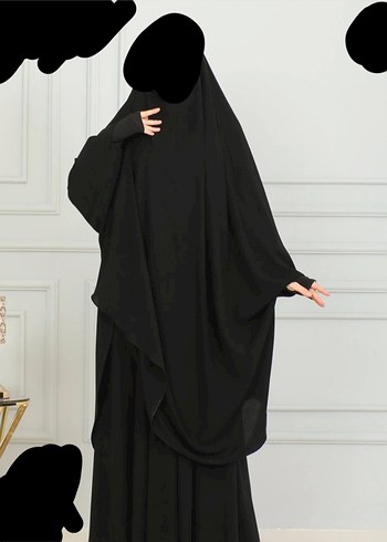 Siyah Uzun Kollu Kadın Ferace - Görsel 2