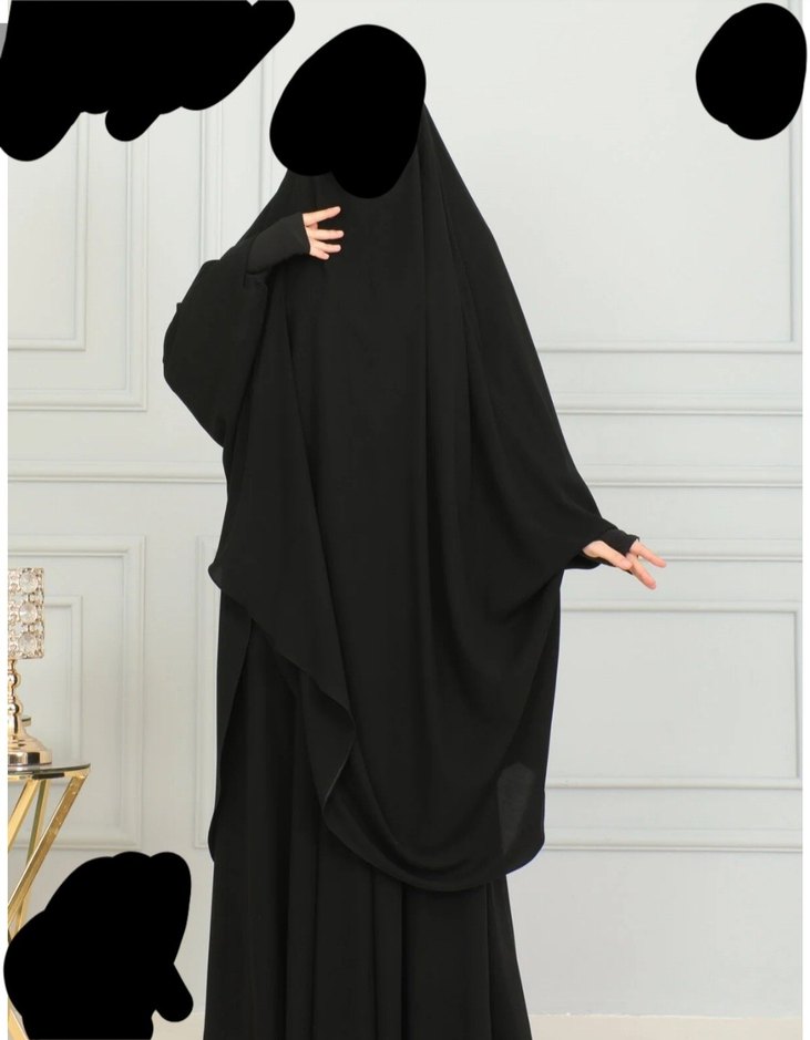 Siyah Uzun Kollu Kadın Ferace - Görsel 2