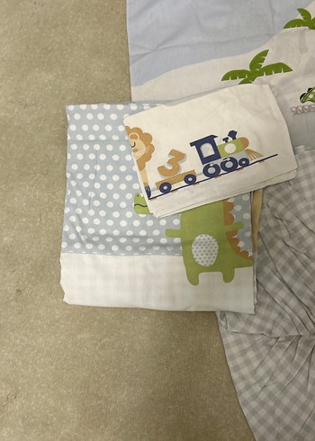 Bebek ve Çocuk Uyku Tekstili Seti Gri Desenli - Görsel 2