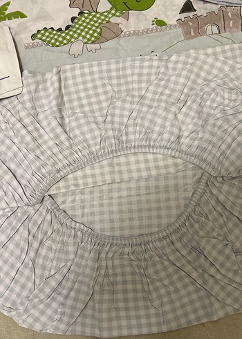 Bebek ve Çocuk Uyku Tekstili Seti Gri Desenli - Görsel 3