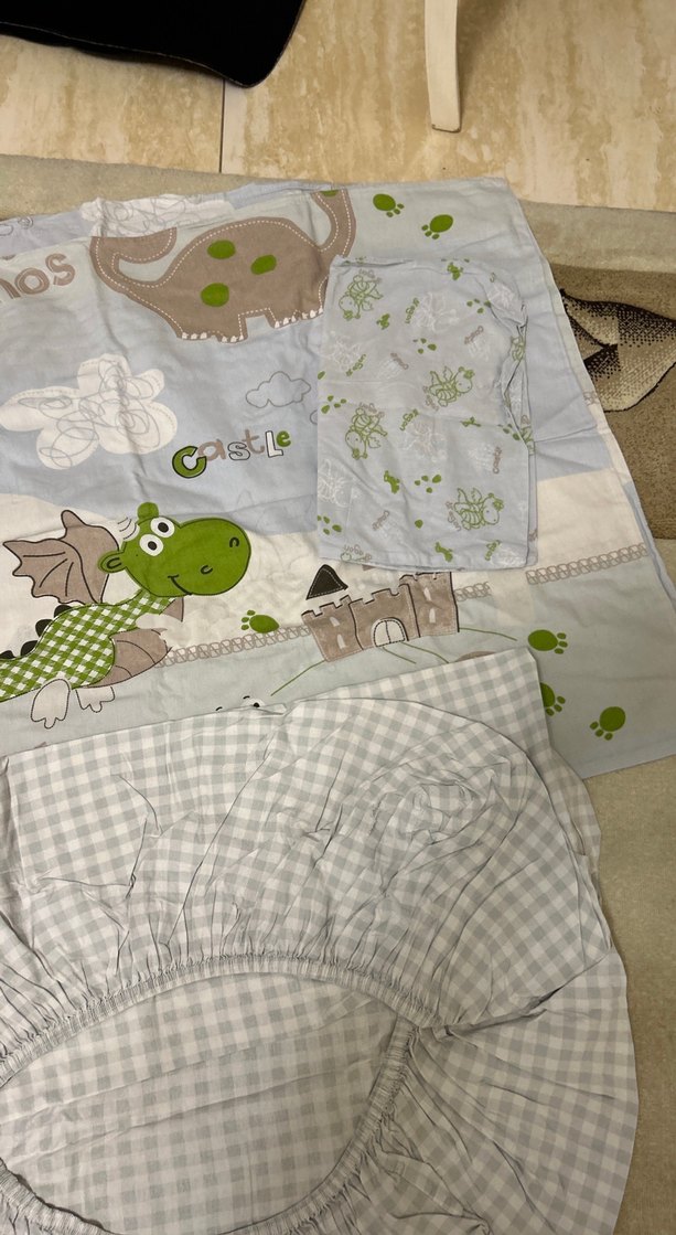 Bebek ve Çocuk Uyku Tekstili Seti Gri Desenli - Görsel 4