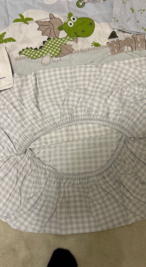 Bebek ve Çocuk Uyku Tekstili Seti Gri Desenli - Görsel 3