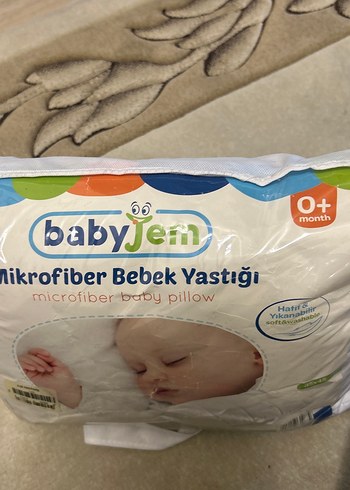 Beyaz Baskılı Pamuk Bebek Yastığı - Görsel 6