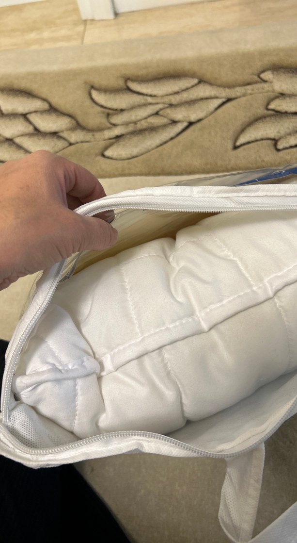 Beyaz Baskılı Pamuk Bebek Yastığı - Görsel 4