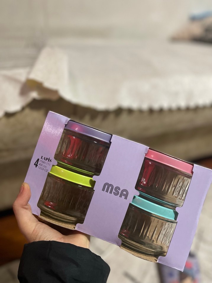 Pastel Renkli 4'lü Cam Saklama Kabı Seti - Görsel 2