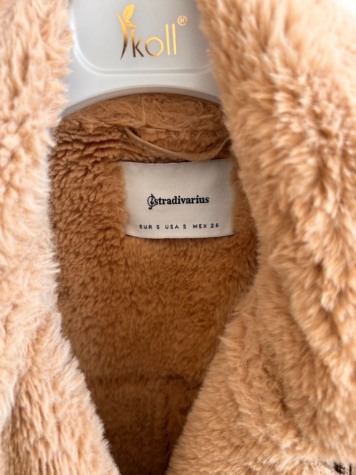 Bej Süet Kadın Ceket Kürklü - Görsel 3