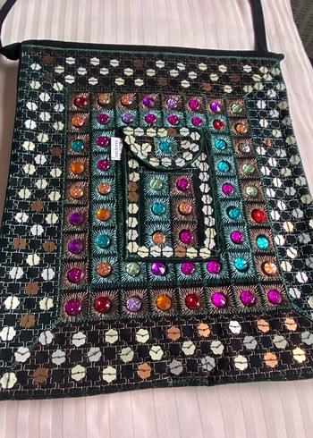 Nakışlı ve Boncuk İşlemeli Bohem Kadın Çantası - Görsel 2