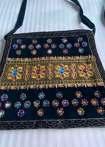 Nakışlı ve Boncuk İşlemeli Bohem Kadın Çantası - Görsel 4