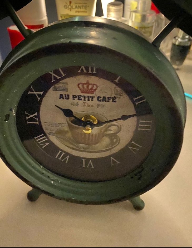 Yeşil eskitme  Retro Masa Saati - Görsel 2