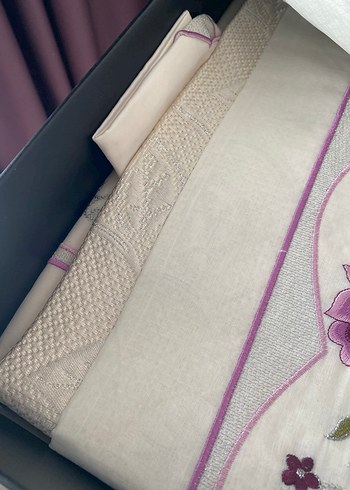 İşlemeli Açık Mor pike takımı - Görsel 5