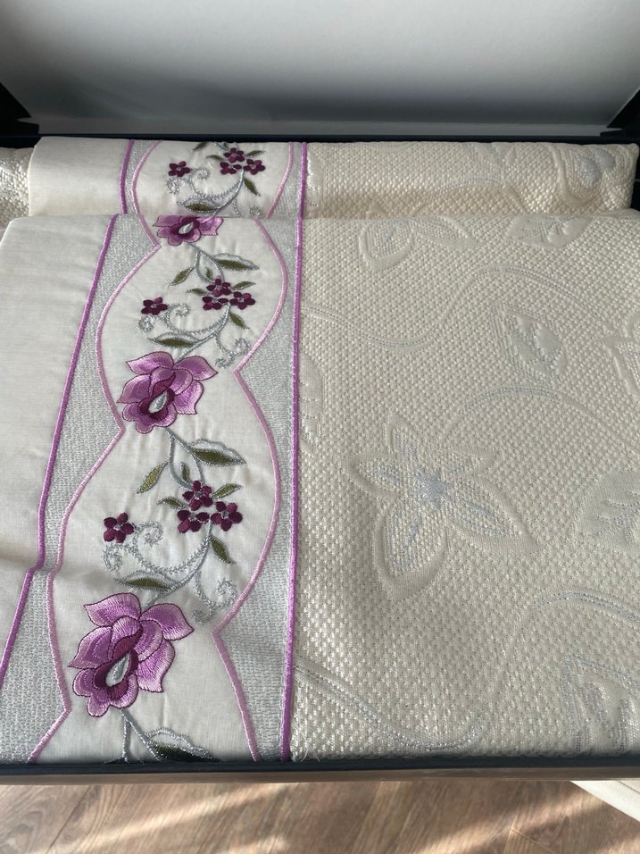 İşlemeli Açık Mor pike takımı - Görsel 2