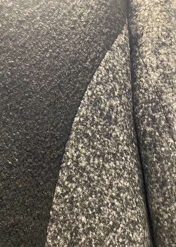 Gri Fermuarlı Yün Uzun kaban - Görsel 5