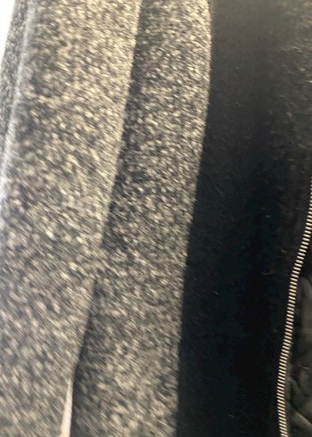 Gri Fermuarlı Yün Uzun kaban - Görsel 9