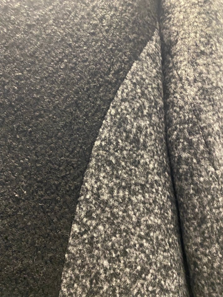 Gri Fermuarlı Yün Uzun kaban - Görsel 5