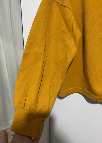 Sarı Kadın Salaş Uzun Kollu Sweatshirt - Görsel 3