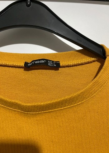 Sarı Kadın Salaş Uzun Kollu Sweatshirt - Görsel 2