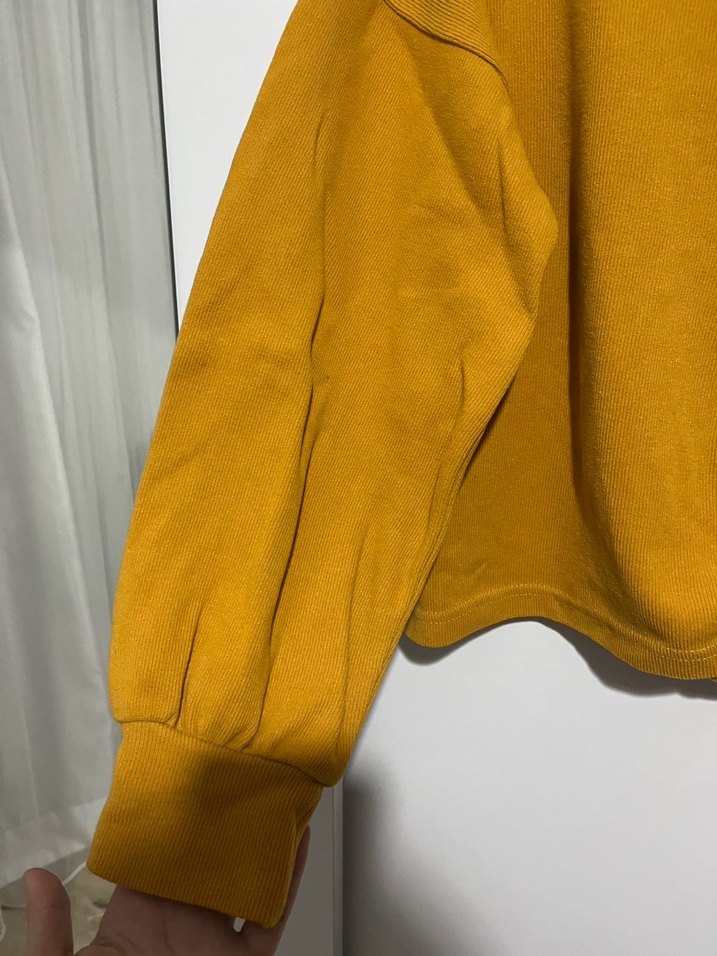 Sarı Kadın Salaş Uzun Kollu Sweatshirt - Görsel 3