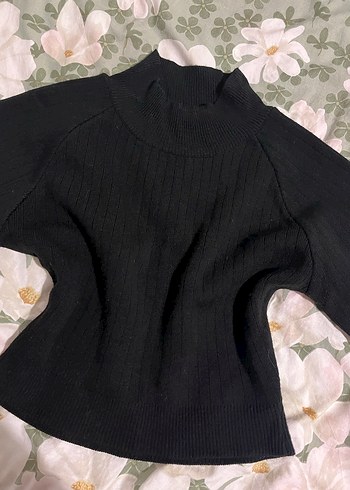 Siyah Yüksek Yakalı Kadın Triko Takım - Görsel 3