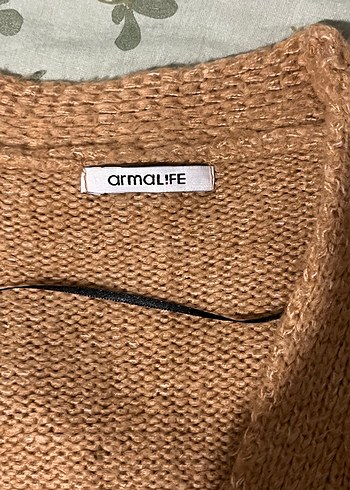 Bej V Yakalı Örgü Kadın Hırka - Görsel 6