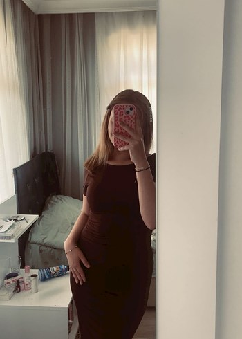 Kahverengi Kadın Uzun Elbise - Görsel 4