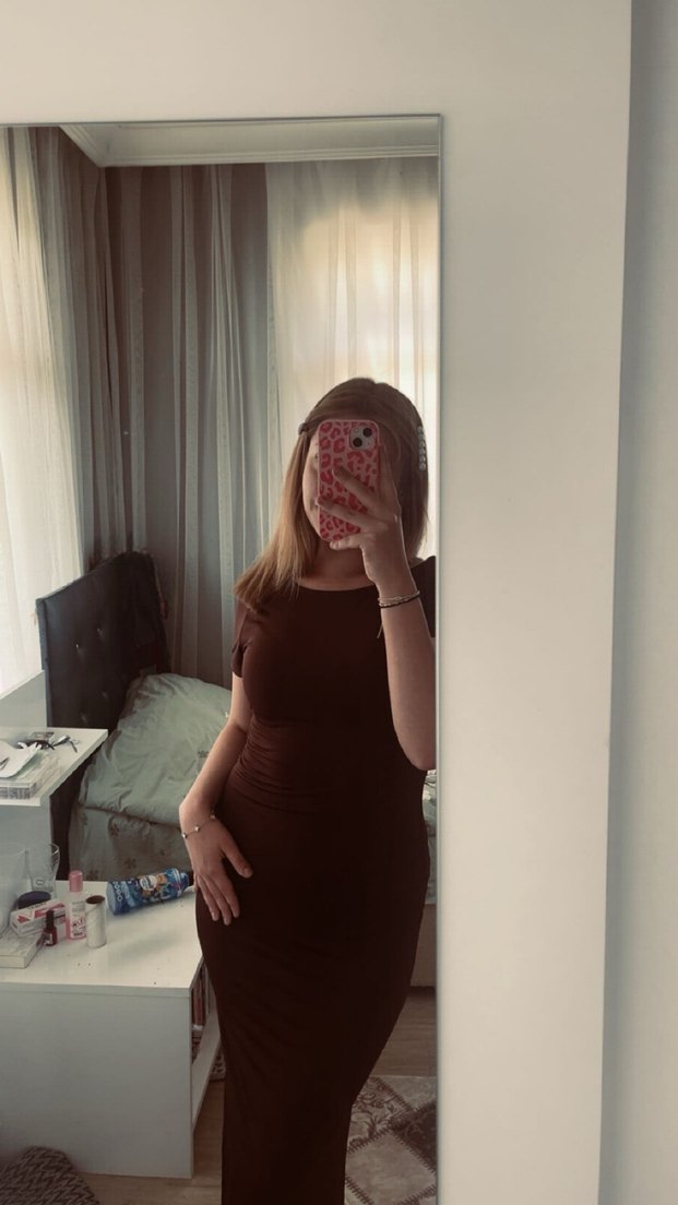 Kahverengi Kadın Uzun Elbise - Görsel 4