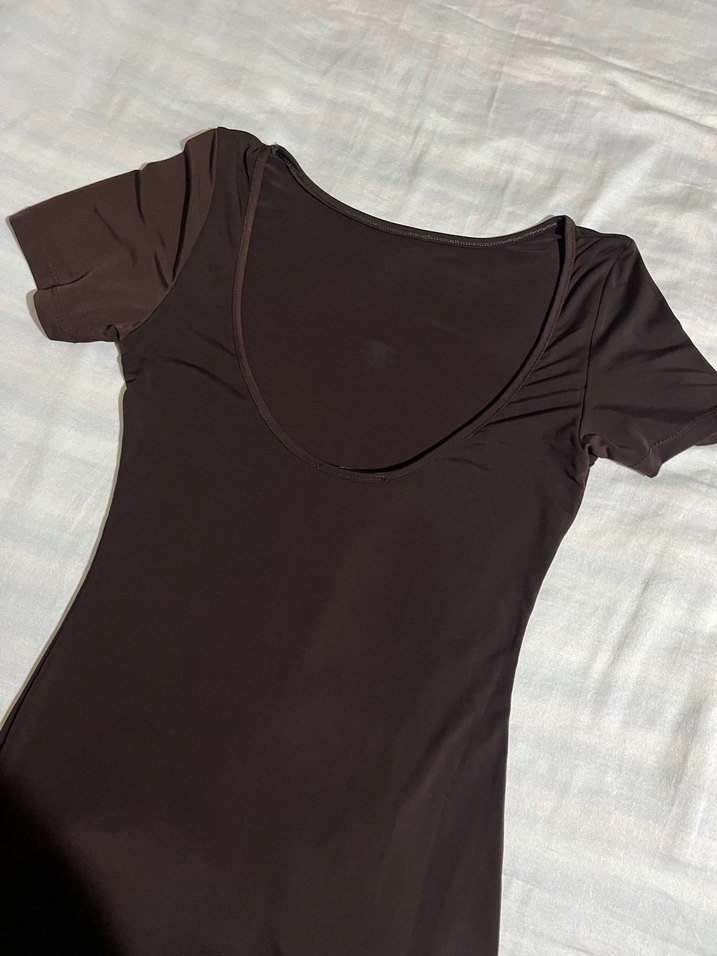 Kahverengi Kadın Uzun Elbise - Görsel 3