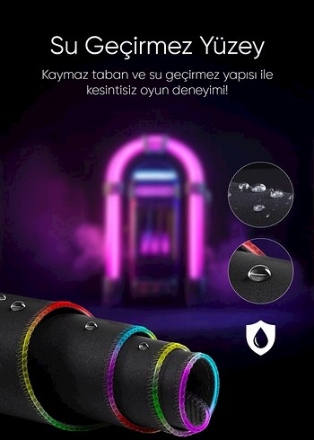 RGB Işıklı Geniş Alan Gaming Mousepad 80x30 cm - Görsel 3