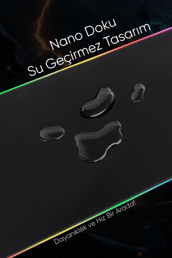 RGB Işıklı Geniş Alan Gaming Mousepad 80x30 cm - Görsel 2