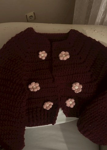 El örmesi örgü çiçekli hırka m beden - Görsel 3