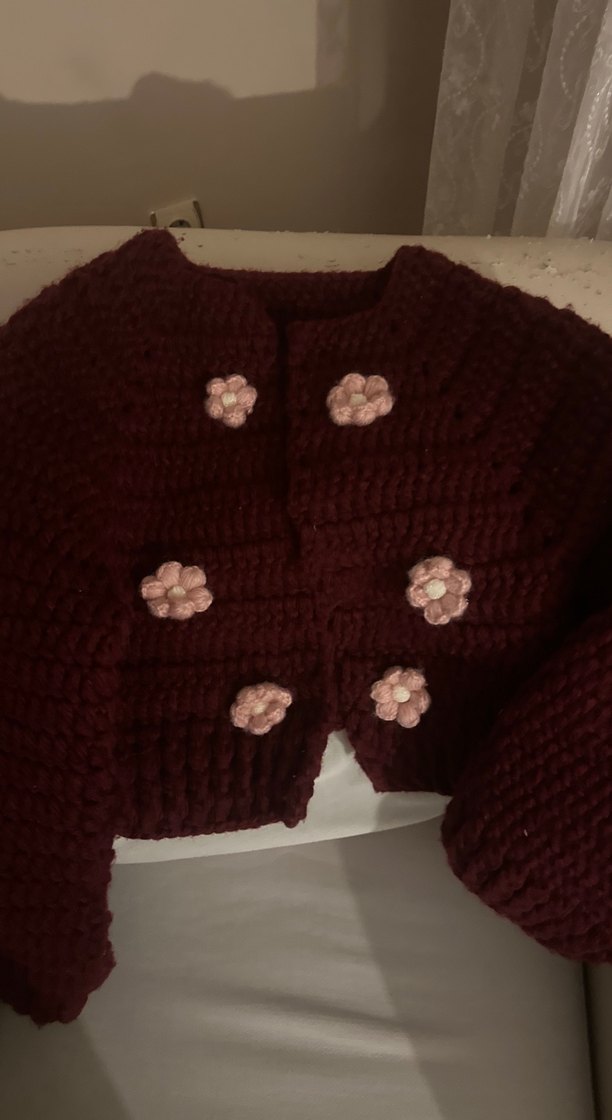 El örmesi örgü çiçekli hırka m beden - Görsel 2