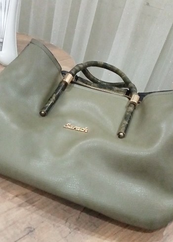 Yeşil Deri Klasik Kadın Çanta - Görsel 2