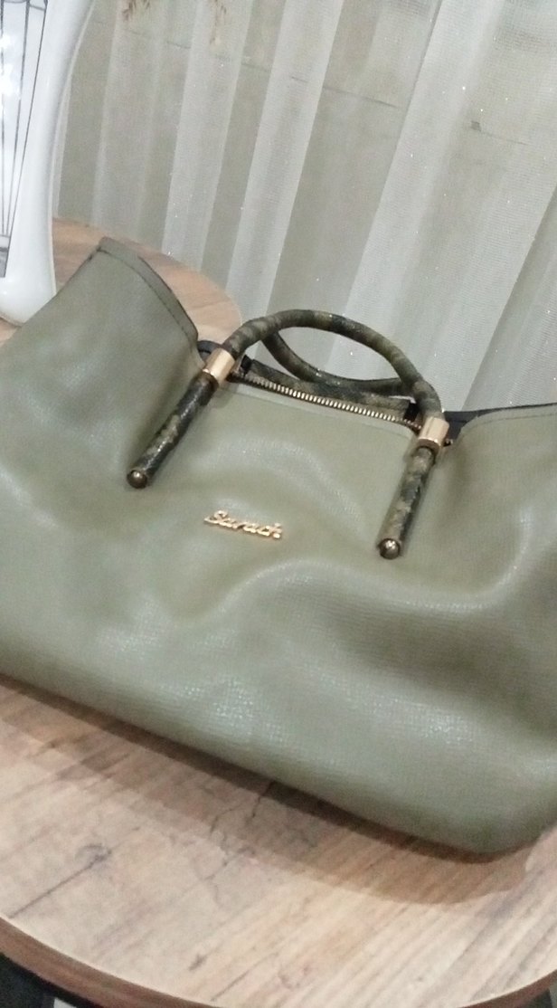 Yeşil Deri Klasik Kadın Çanta - Görsel 2