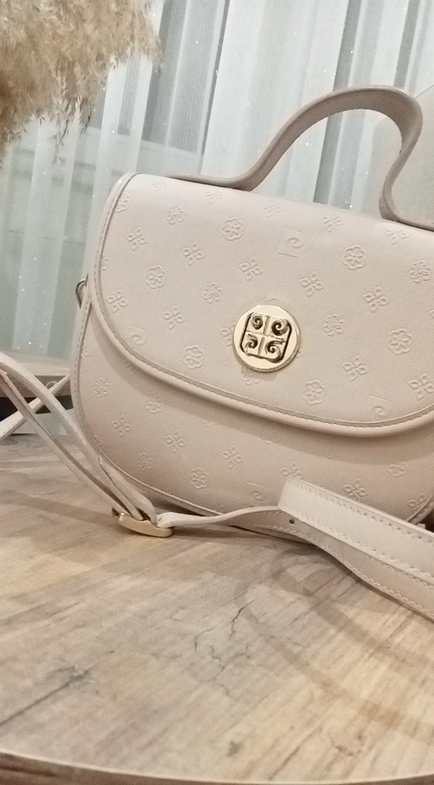 Beyaz Deri Tokalı Kadın Çanta - Görsel 2