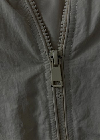 Kadın Beyaz Keten Fermuarlı Yelek - Görsel 4