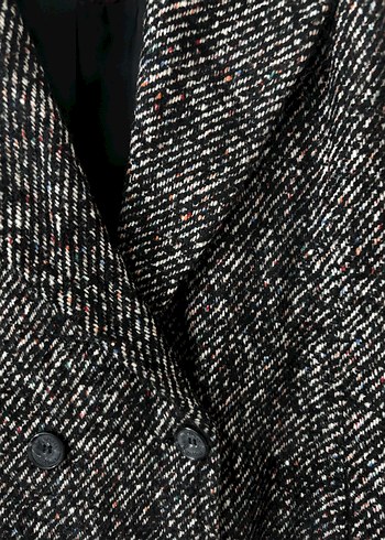 Düğmeli Gri Midi Kaban - Görsel 2