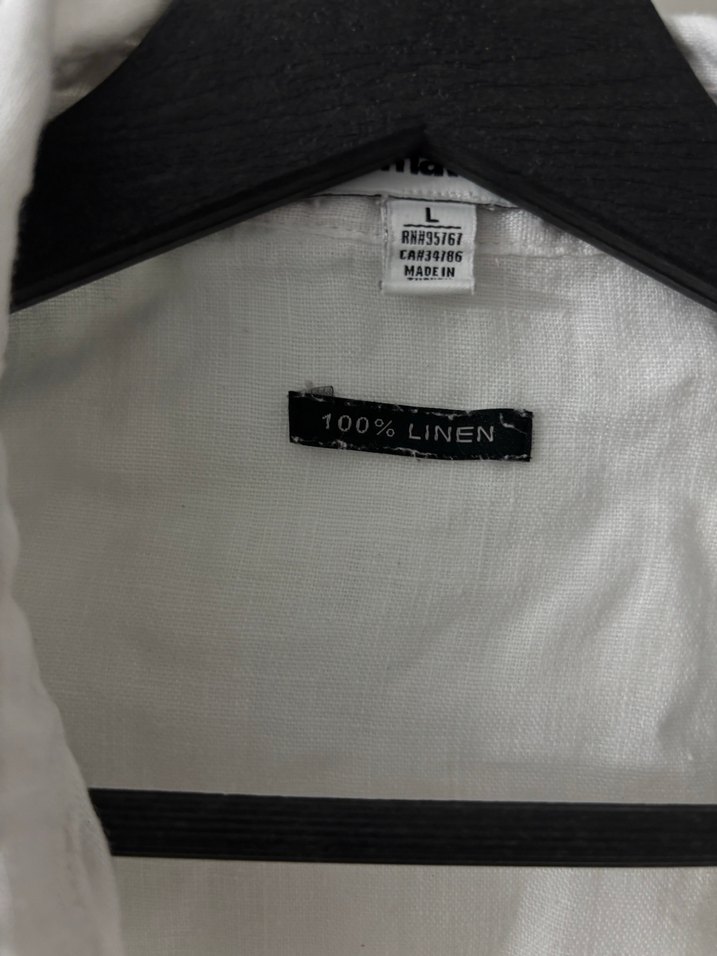 Beyaz Keten kadın Gömlek - Görsel 2