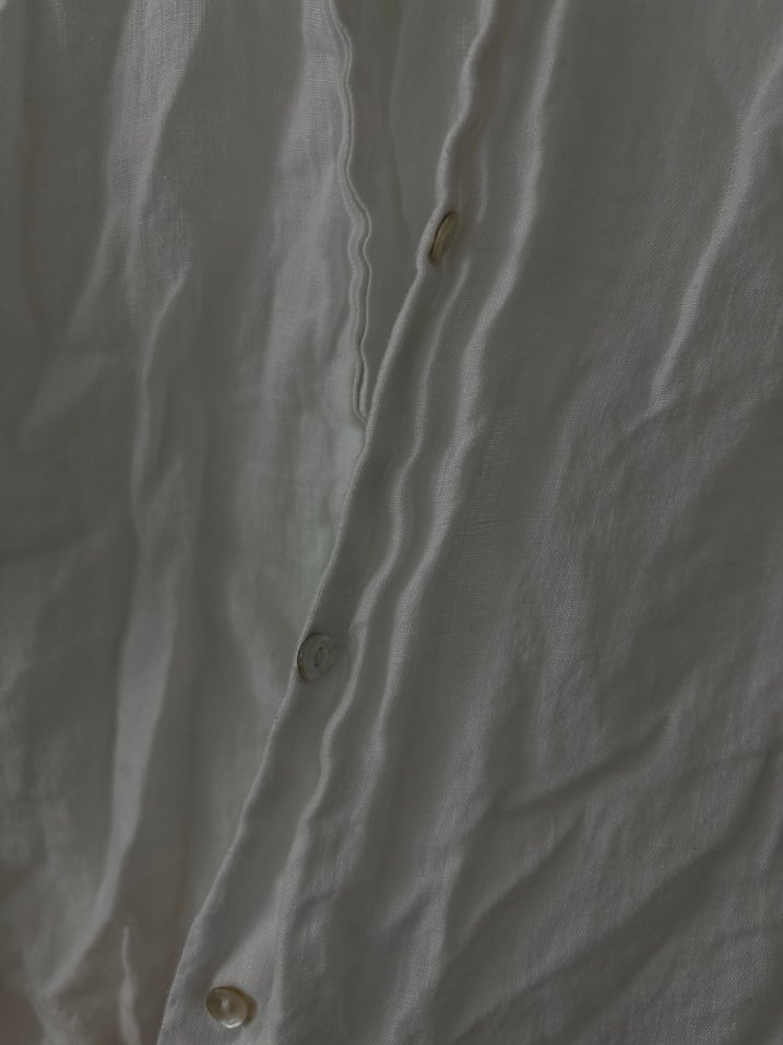 Beyaz Keten kadın Gömlek - Görsel 3