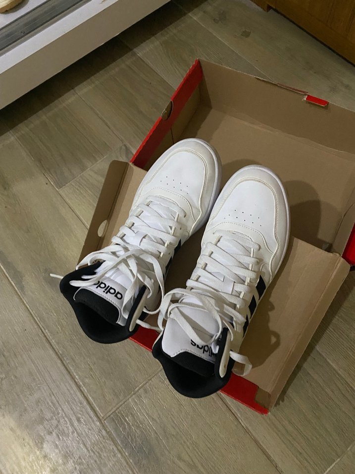 adidas Hoops 3.0 Mid Beyaz Spor Ayakkabı - Görsel 2