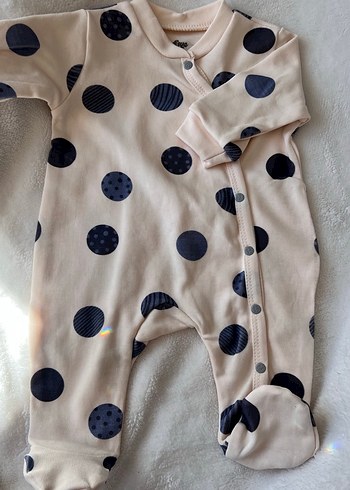 Düğmeli Mavi Bebek Tulum ve Şapka Seti - Görsel 2